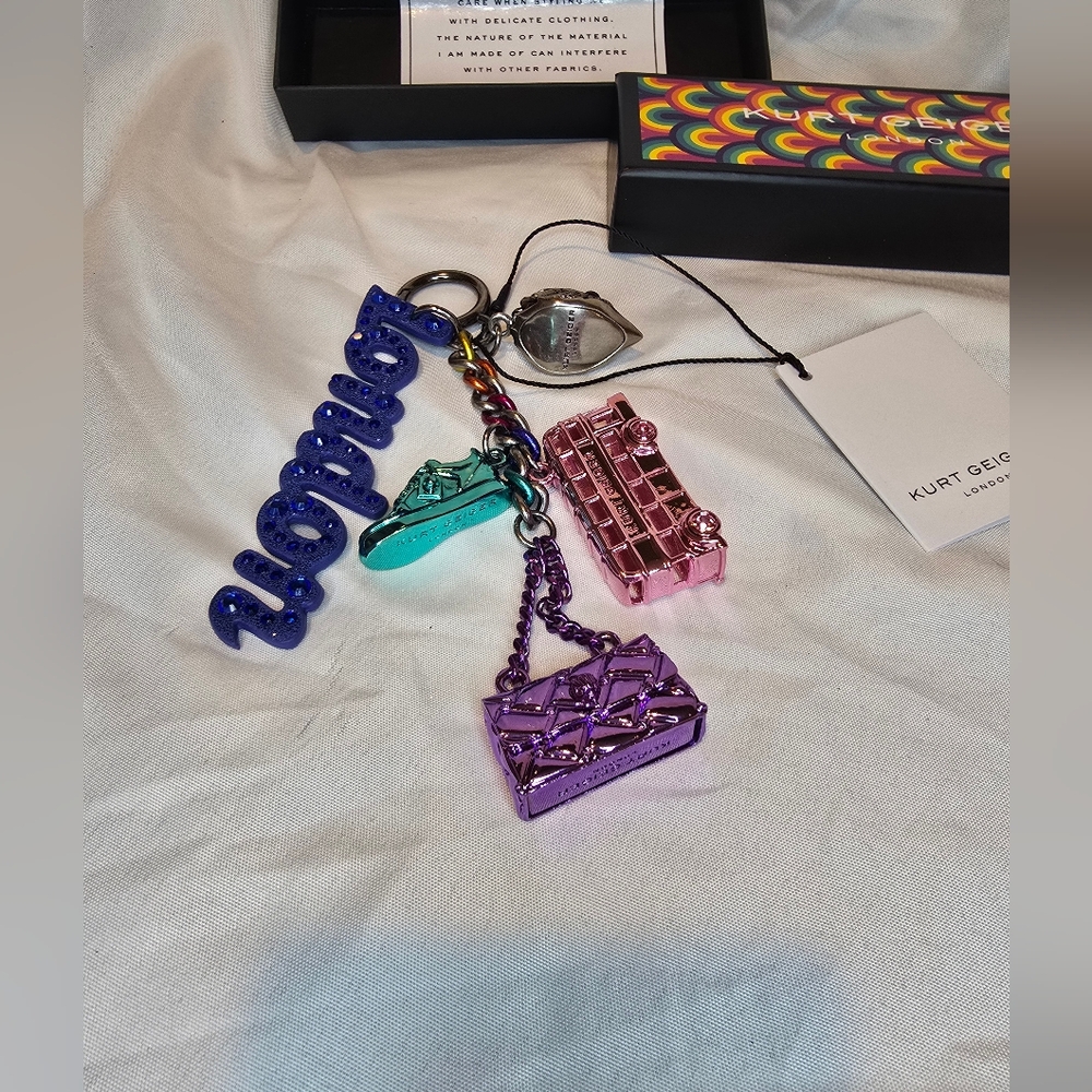Kurt Geiger Blue and Pink Keychain Set Sold Out - Picture 4 of 8